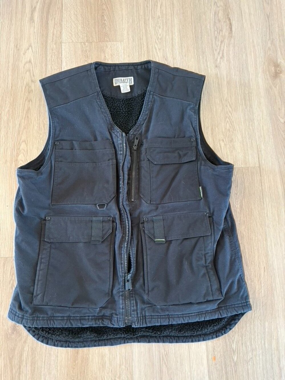 Duluth Trading Co Iron Range Fire Hose Lined vest Black Large